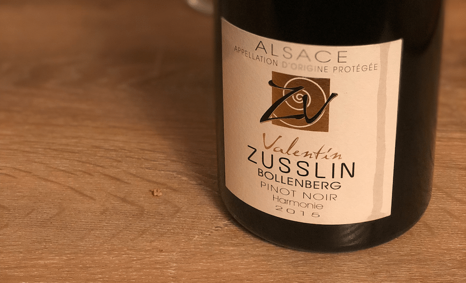 Dégustation à la volée #14 : Vin rouge Pinot Noir Harmonie Valentin Zusslin 2015