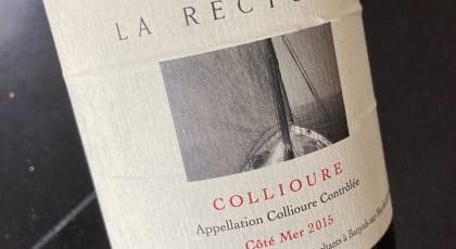 Bouteille de la cuvée Côté Mer, Collioure du Domaine de la Rectorie