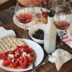 Vins sur une tablea d'été
